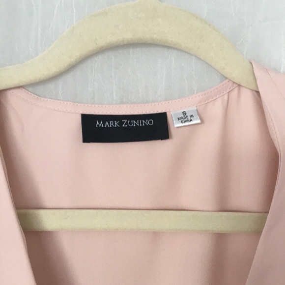 Mark Zunino rose peal pink wrap cross front blouse - Picture 6 of 8